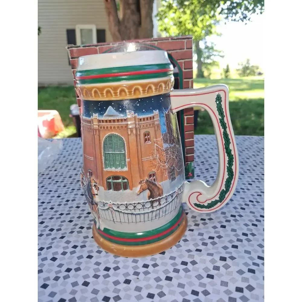 Budweiser 1997 Home For The Holidays Holiday Stein Collectible Breweriana